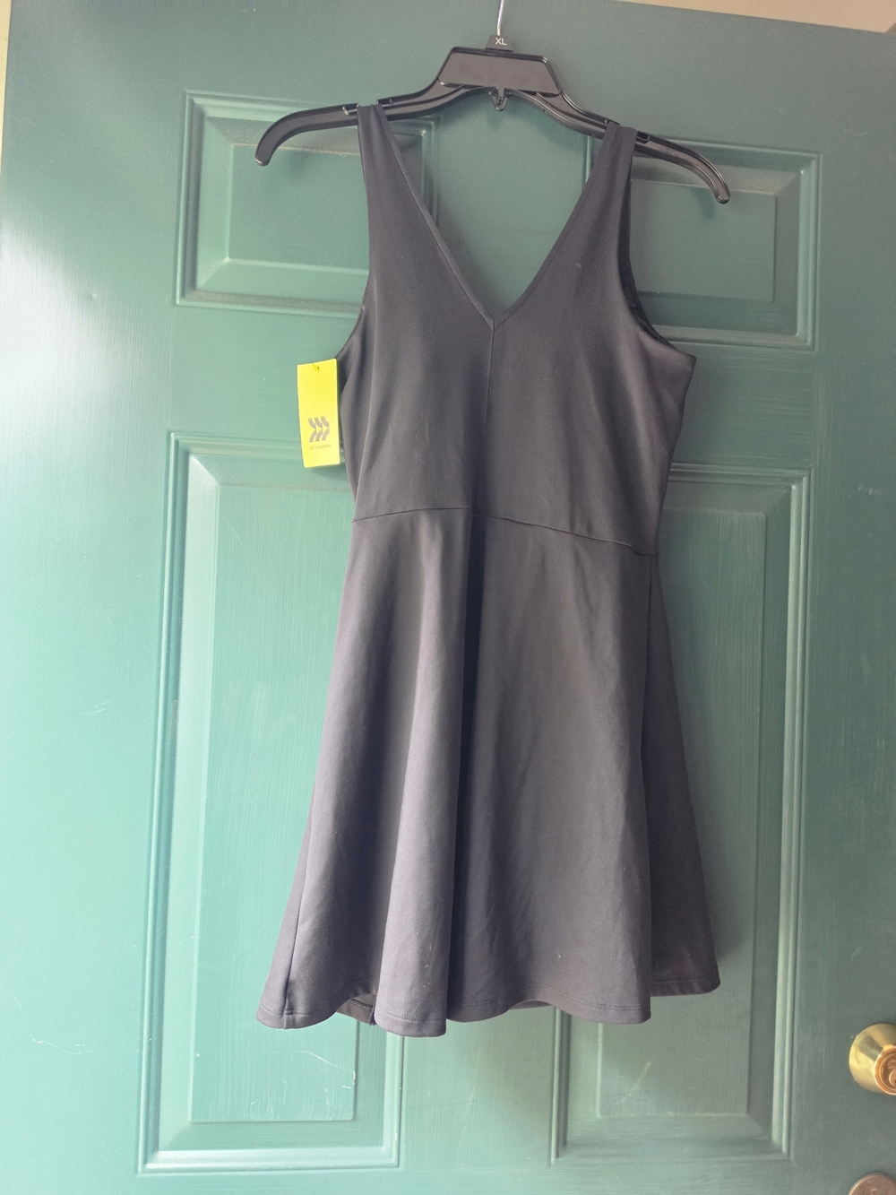 Black V-Neck Sleeveless A-Line Dress